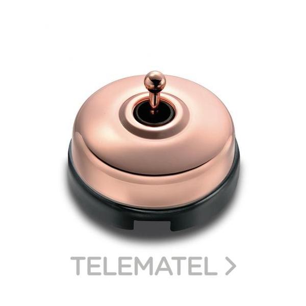 CONMUTADOR 10AX 250V METAL / PORCELANA COBRE / NEGRO CON PASO