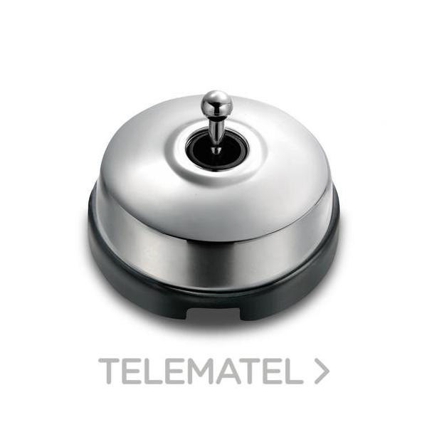 CONMUTADOR 10AX 250V METAL / PORCELANA CROMADA / NEGRO CON PASO