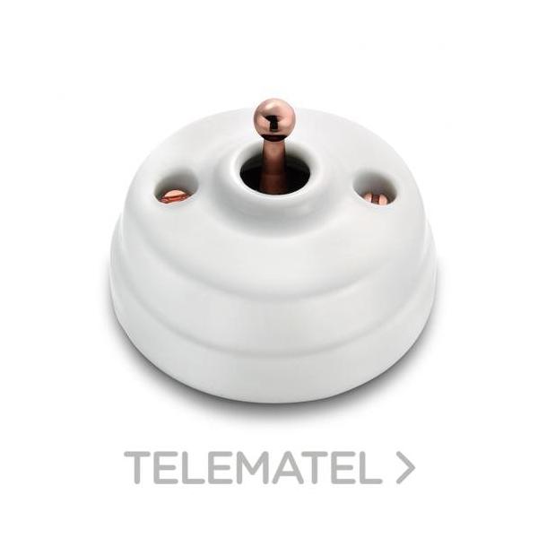 CONMUTADOR 10AX 250V PORCELANA BLANCO / COBRE SIN PASO