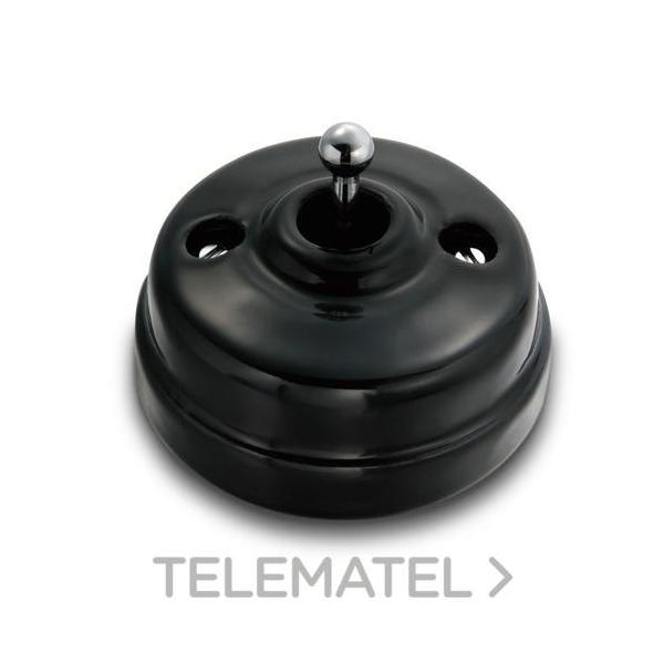 CONMUTADOR 10AX 250V PORCELANA NEGRO / CROMO SIN PASO