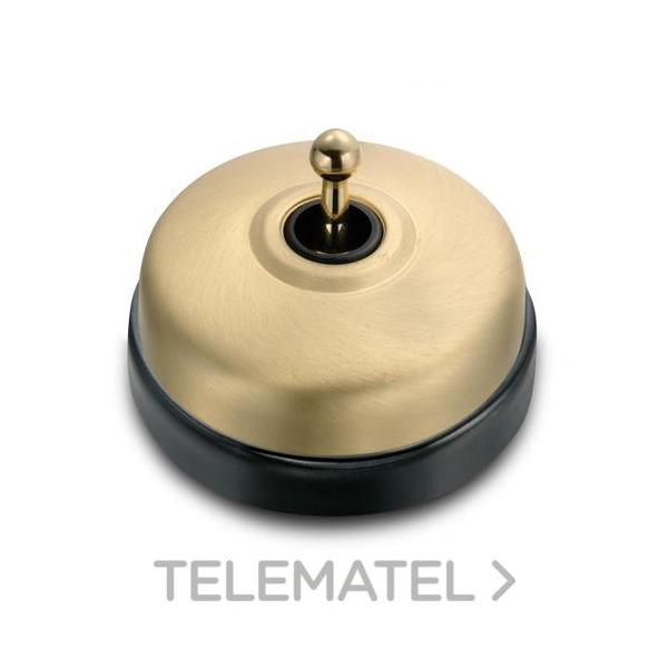 CRUZAMIENTO 10AX 250V METAL / PORCELANA DORADO / NEGRO SIN PASO