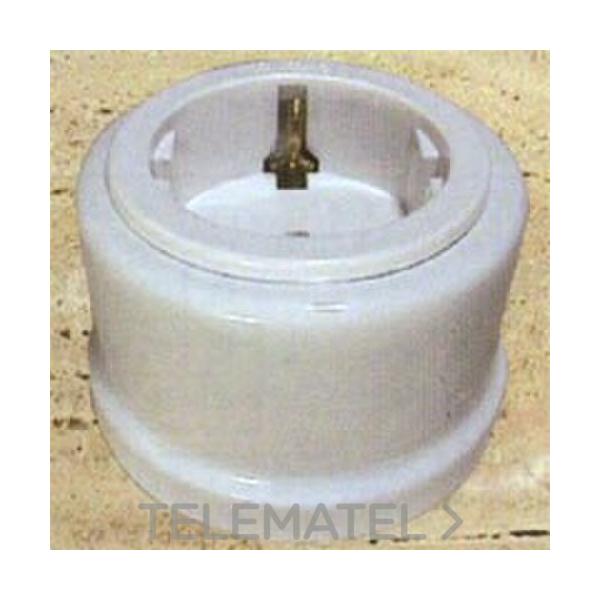 BASE GARBY TOMA TIERRA LATERAL 10-16A 250V PORCELANA (PACK)