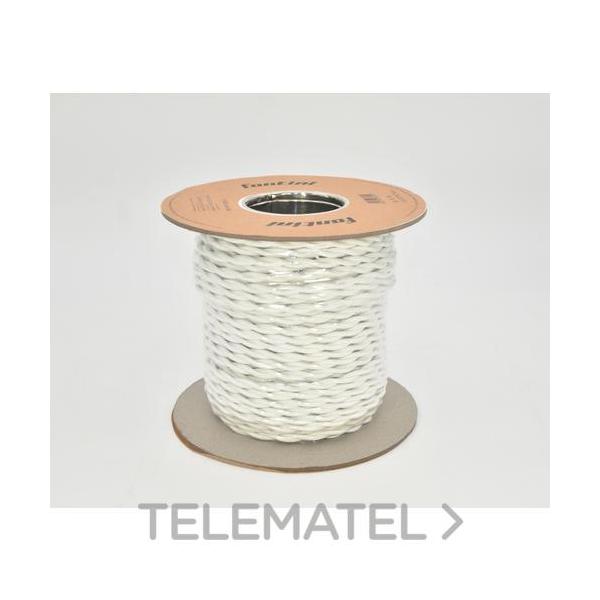 CABLE TRENZADO GARBY 2x1,5mm² ALGODÓN BLANCO