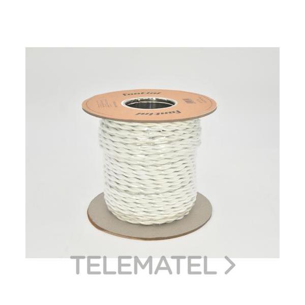CABLE TRENZADO GARBY 3x1,5mm² ALGODÓN BLANCO
