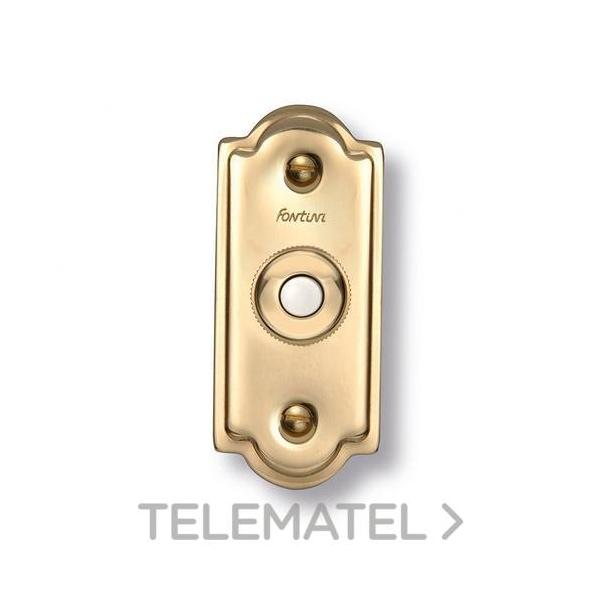 PULSADOR TIMBRE ORO BOTÓN + PLACA ORO PISA (PACK)