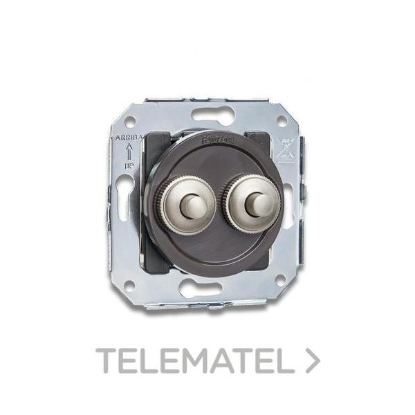 DOBLE PULSADOR 2A 250V PARA PERSIANA CROMO / MARRÓN (PACK)