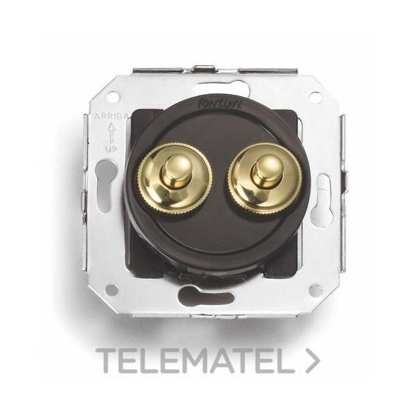 DOBLE PULSADOR 2A 250V PARA PERSIANA ORO / MARRÓN (PACK)