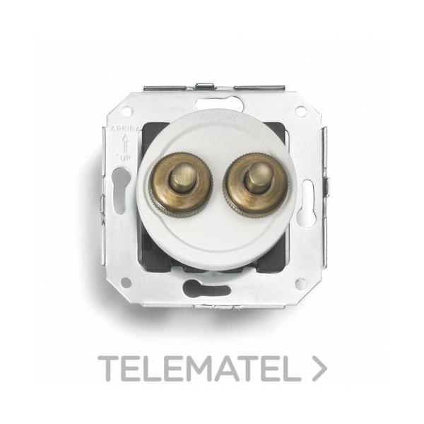 DOBLE PULSADOR 2A 250V PERSIANA PATINÉ / BLANCO (PACK)