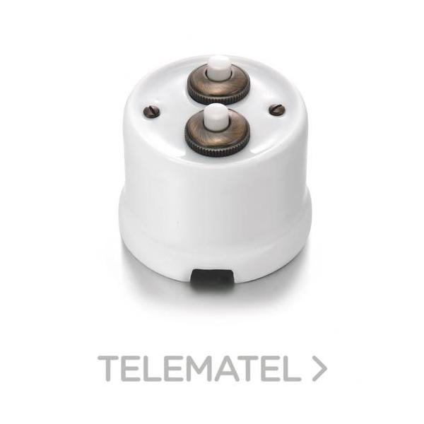 DOBLE PULSADOR GARBY 10A 250V PORCELANA (PACK)