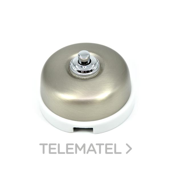 PULSADOR PORCELANA LATÓN PASO CABLE NÍQUEL (PACK)