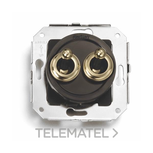 INTERRUPTOR DOBLE MANECILLA 10A 250V ORO / MARRÓN (PACK)