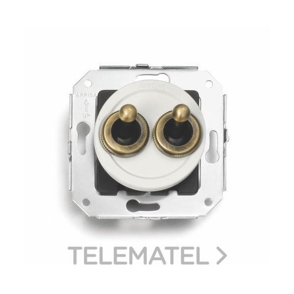 INTERRUPTOR DOBLE MANECILLA 10A 250V PATINÉ / BLANCO (PACK)