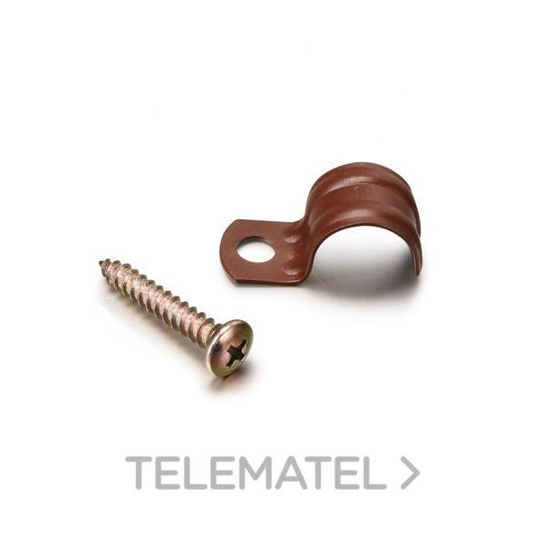 GRAPA PARA FIJACIÓN TUBO DIÁMETRO 20mm MARRÓN