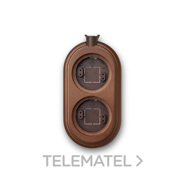 PEANA TUBO / CABLE 2 ELEMENTOS VERTICAL MADERA MIEL