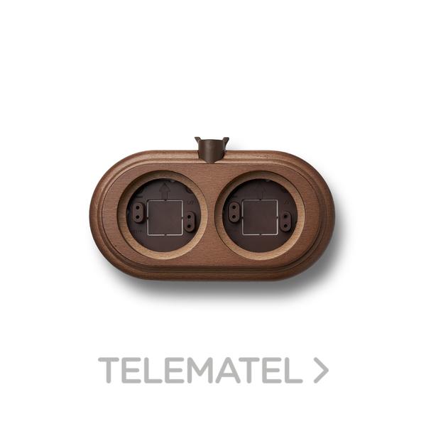 PEANA TUBO / CABLE 2 ELEMENTOS HORIZONTAL MADERA MIEL