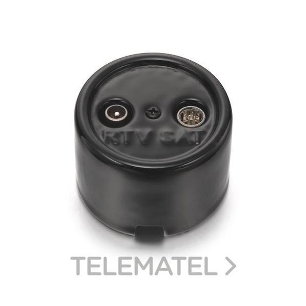 TOMA ÚNICA TV-SAT PORCELANA NEGRO (PACK)