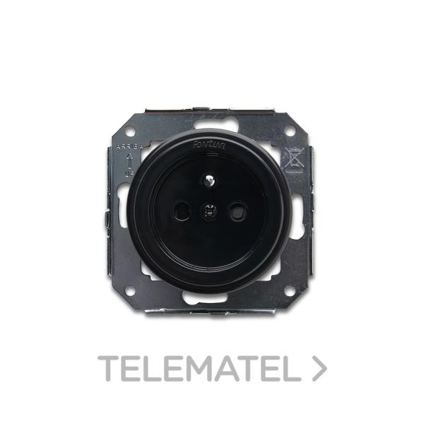 BASE ENCHUFE FRANCÉS TOMA TIERRA 16A NEGRO PLÁSTICO (PACK)