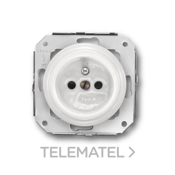BASE ENCHUFE FRANCÉS TOMA TIERRA 16A 250V PORCELANA BLANCO (PACK)