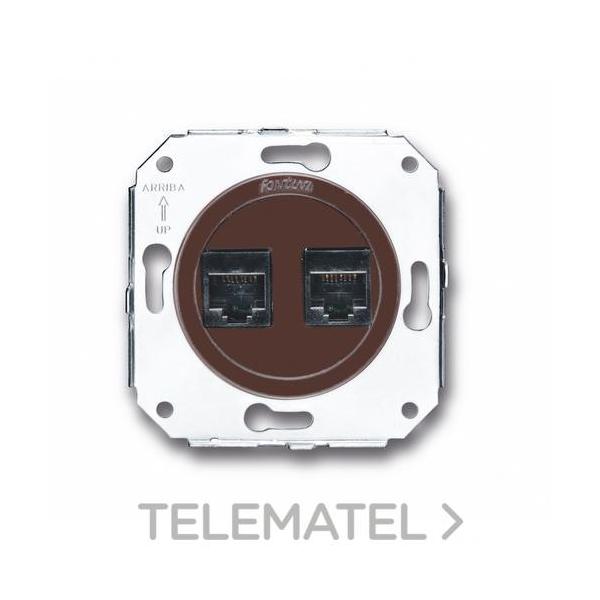 DOBLE TOMA RJ45 CATEGORÍA 6 MARRÓN (PACK)