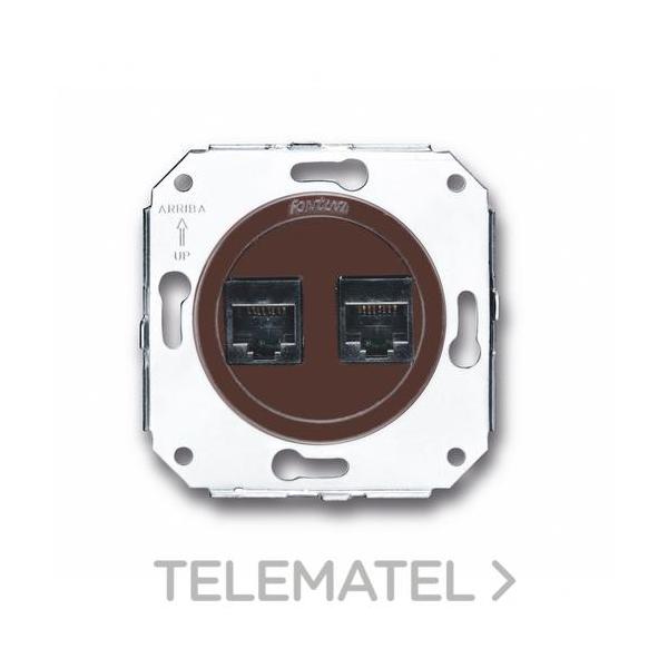 CONJUNTO TOMAS TELÉFONO 6 VÍAS / RJ45 CATEGORÍA 6 MARRÓN