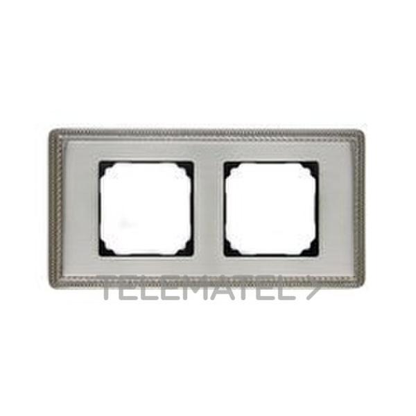 MARCO 2 ELEMENTOS CUADRADO METÁLICO LATÓN DORADO (PACK)