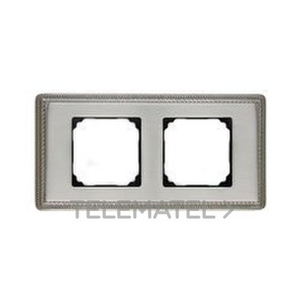 MARCO 2 ELEMENTOS CUADRADO METÁLICO LATÓN PATINÉ (PACK)