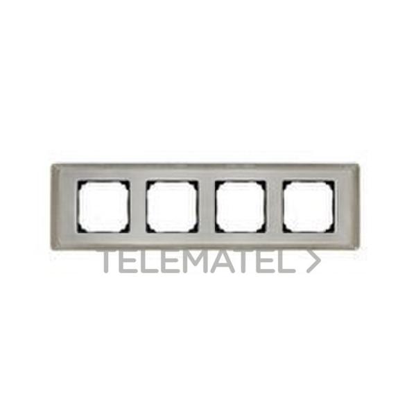 MARCO 4 ELEMENTOS CUADRADO METÁLICO LATÓN SATINADO NÍQUEL (PACK)