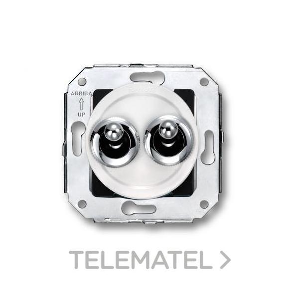 DOBLE INTERRUPTOR MANECILLA 10A 250V CROMO BLANCO (PACK)