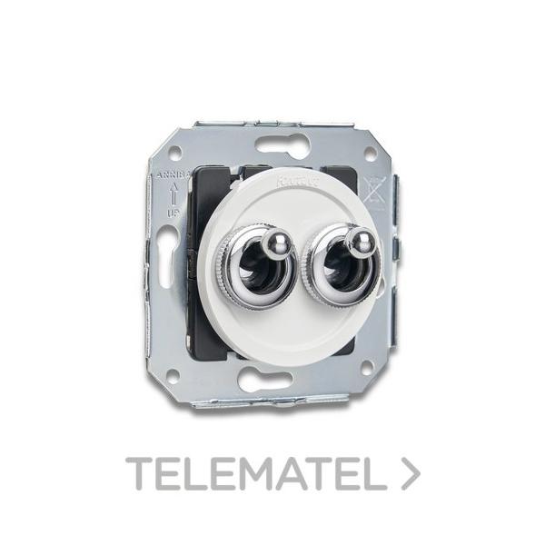 PULSADOR DOBLE TIPO ROCKING 10A CROMO BLANCO (PACK)