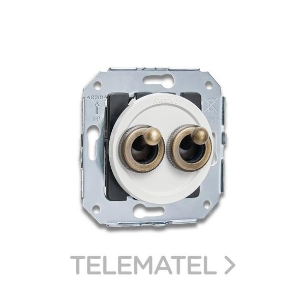 PULSADOR DOBLE TIPO ROCKING 10A PATINÉ BLANCO (PACK)