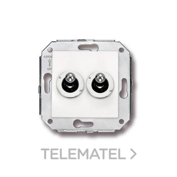 CONMUTADOR DOBLE ROCKING 10A 250V CROMO BLANCO (PACK)