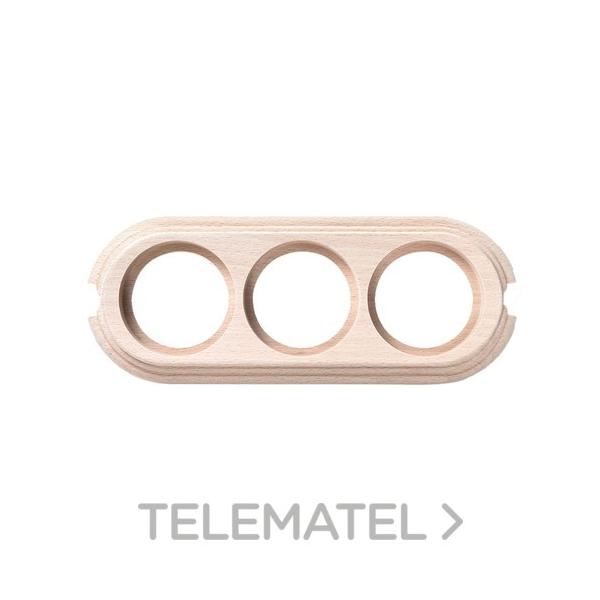 PEANA TUBO 3 ELEMENTOS 2 ENTRADAS VERTICAL MADERA CRUDA (PACK)