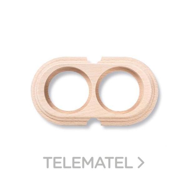 PEANA TUBO 2 ELEMENTOS 2 ENTRADAS HORIZONTAL MADERA CRUDA (PACK)
