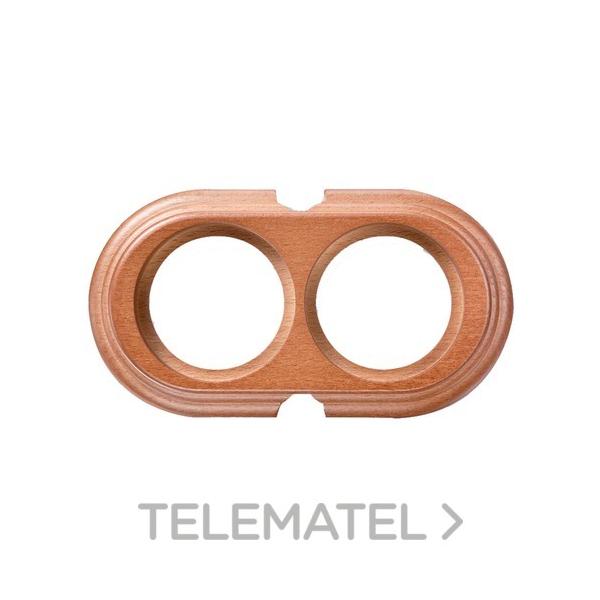 PEANA TUBO 2 ELEMENTOS 2 ENTRADAS HORIZONTAL MADERA MIEL (PACK)
