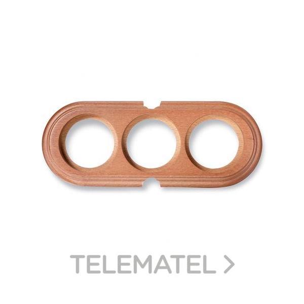 PEANA TUBO 3 ELEMENTOS 2 ENTRADAS HORIZONTAL MADERA MIEL (PACK)