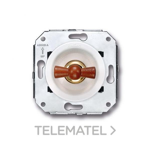 DOBLE PULSADOR ROTATIVO 10A MADERA BLANCO (PACK)