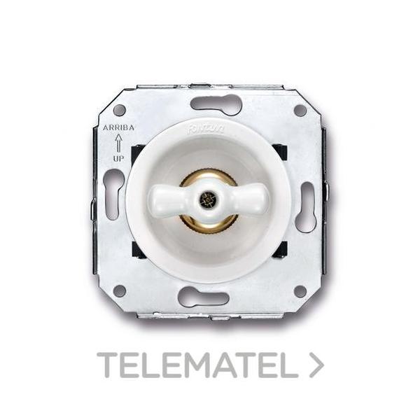 DOBLE PULSADOR ROTATIVO 10A PORCELANA BLANCO (PACK)