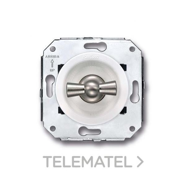 DOBLE PULSADOR ROTATIVO 10A NIQUELADO / BLANCO (PACK)