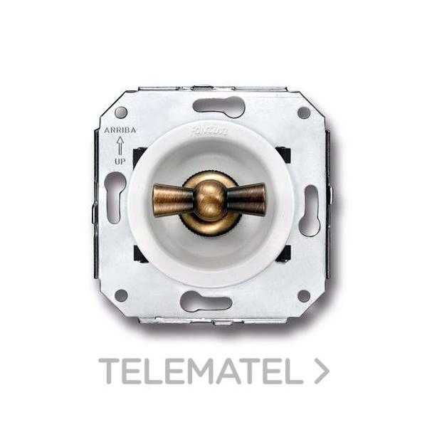 DOBLE PULSADOR ROTATIVO 10A PATINÉ / BLANCO (PACK)