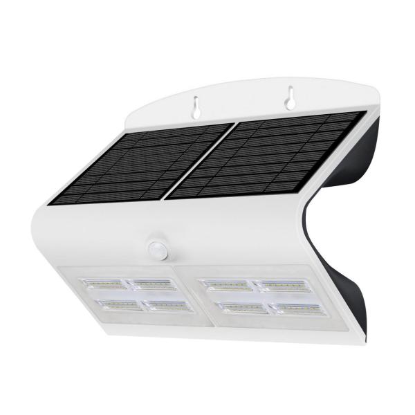 APLIQUE LED 6,8W PLACA SOLAR +SENSOR +BATERÍA BLANCO/NEGRO