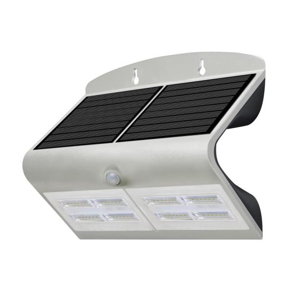 APLIQUE LED 6,8W PLACA SOLAR +SENSOR +BATERÍA GRIS/NEGRO