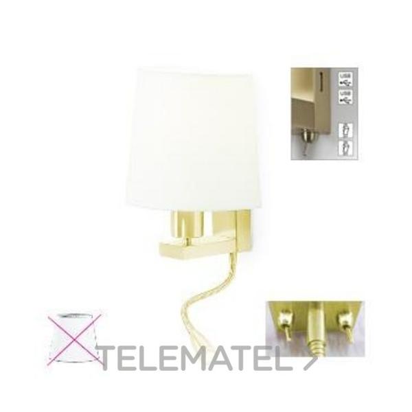 APLIQUE FIRENZE E27 23W+LED 3W 1 int.2 USB ORO MATE