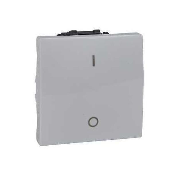 INTERRUPTOR BIPOLAR 16AX ANCHO SERIE ÚNICA BLANCO POLAR