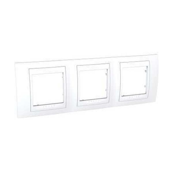 MARCO SERIE ÚNICA PLUS CON 3 ELEMENTOS HORIZONTALES BLANCO POLAR/BLANCO POLAR