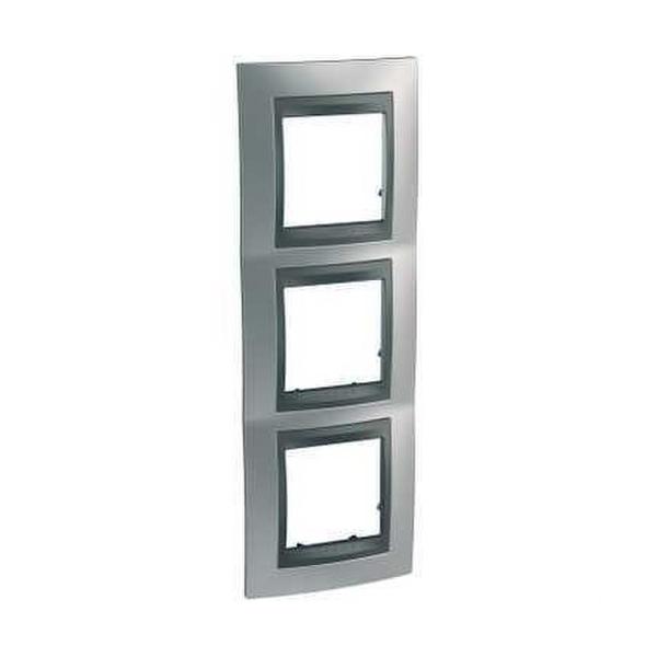 MARCO SERIE ÚNICA TOP CON 3 ELEMENTOS HORIZONTALES CROMO SATINADO GRAFITO