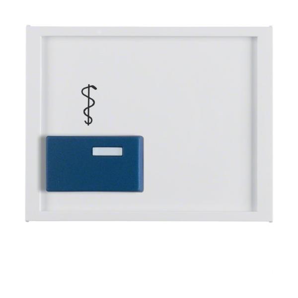 TAPA CON PULSADOR DE LLAMADA A DOCTOR AZUL K1, K5 BLANCO POLAR BRILLO