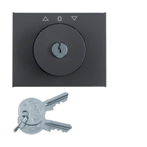 PLACA LLAVE CON 3 POSICIÓNES CON BLOQUEO K1 ANTRACITA