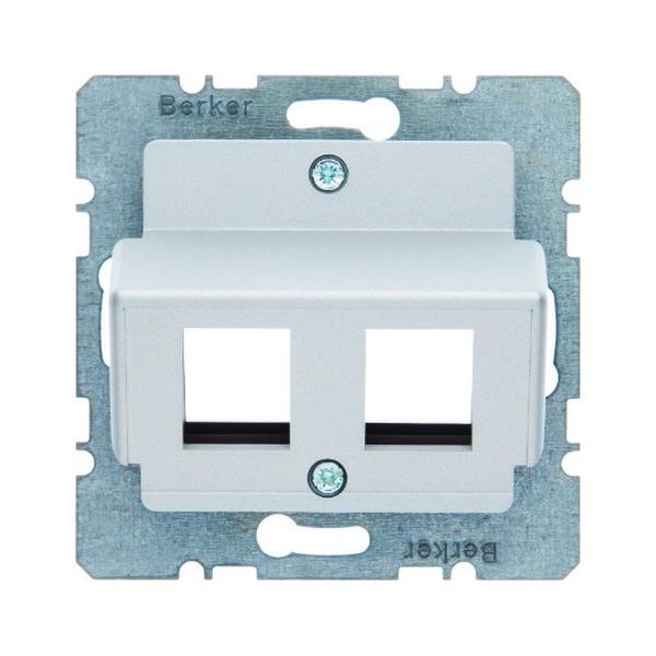 PLACA PARA 2 CONECTORES MODULARES FIBRA ÓPTICA B1/B7/K1 ALUMINIO