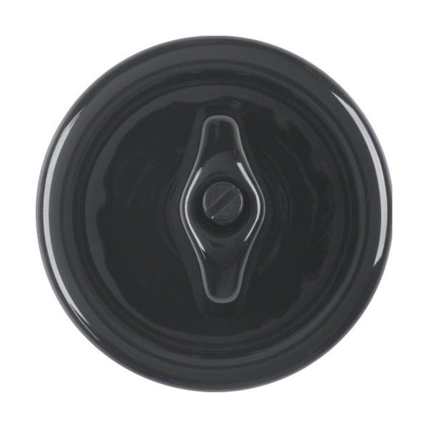 PLACA CENTRAL CON MANECILLA PORCELANA ROSENTHAL/1930 NEGRO