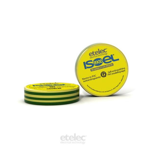 CINTA AISLANTE ISOEL 925 25mmx25m AMARILLO VERDE